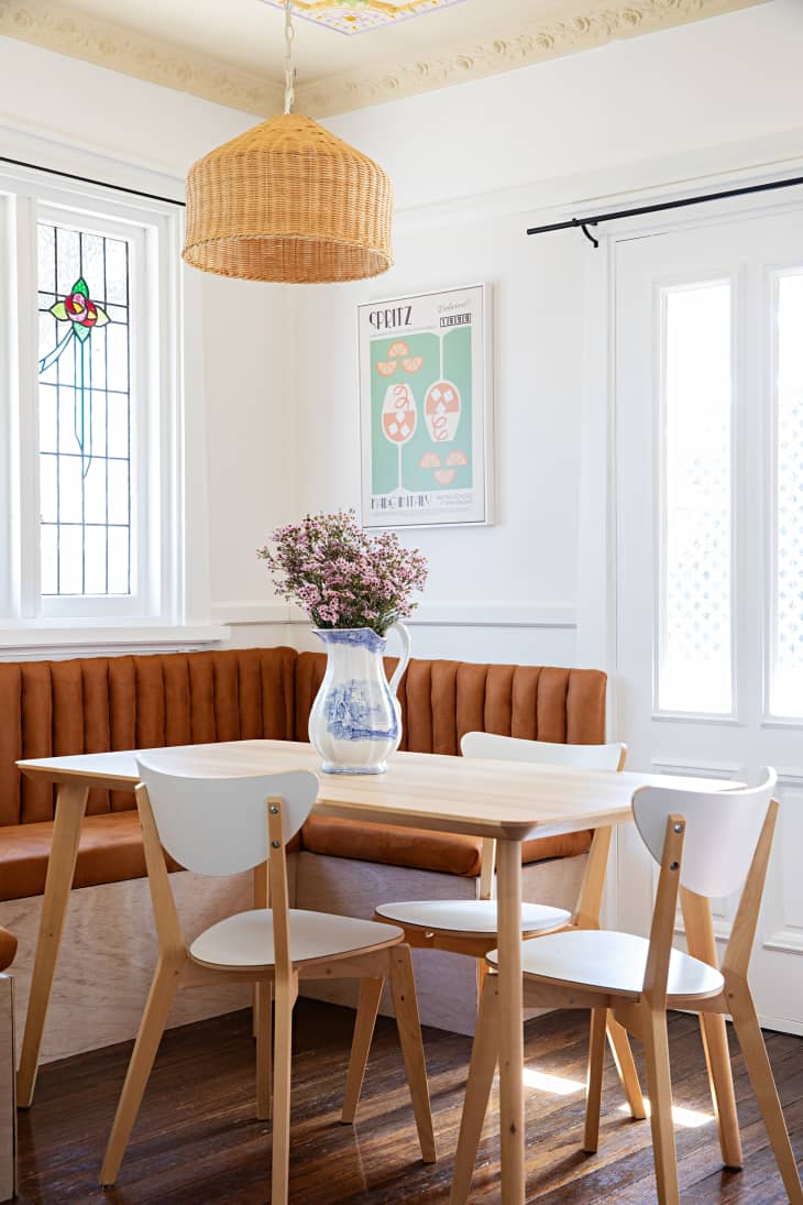 A DIY Upholstered Bench Adds Style to a Dated Dining Room